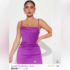 Fashion Nova Strapless Purple Dress
